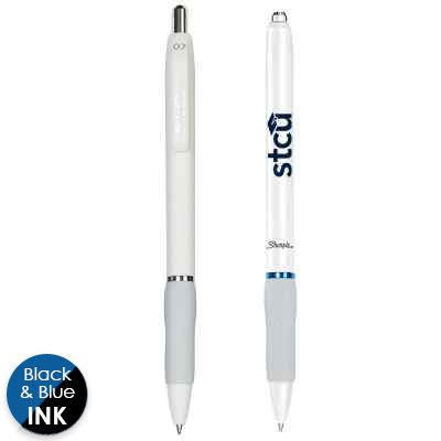 White pen with personalized logo.