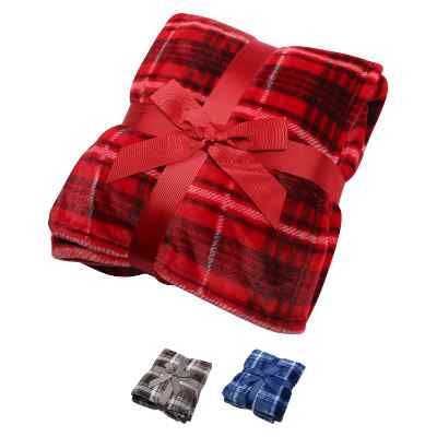 Red and black flannel blanket.