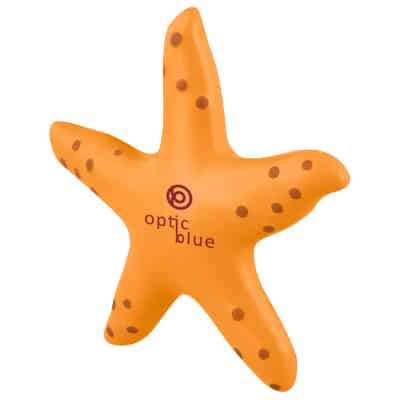 Foam starfish stress reliever with imprinting.