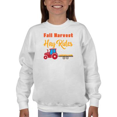 White youth printed full color sweatshirt.