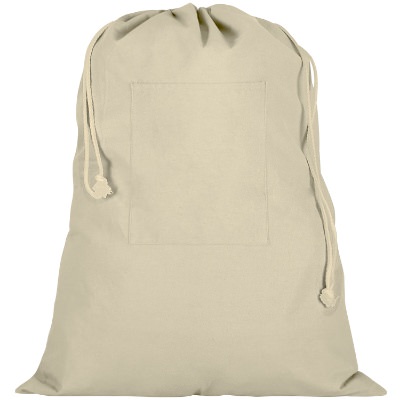 Cotton natural laundry bag blank.