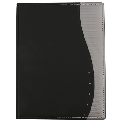 PVC black with silver ripple padfolio blank.