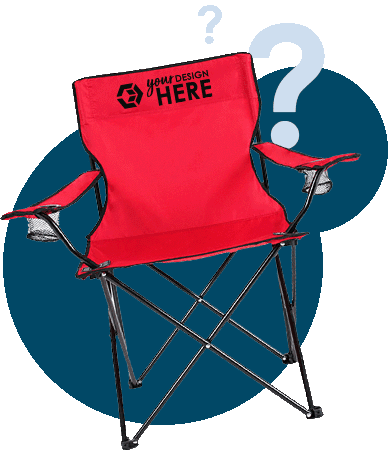 Red folding logo lawn chairs with black imprint