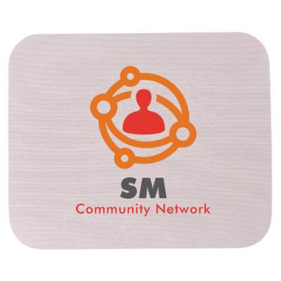 Full-color white polyester rectangle mouse pad branded.