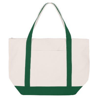 Cotton canvas forest green cozy tote bag blank.