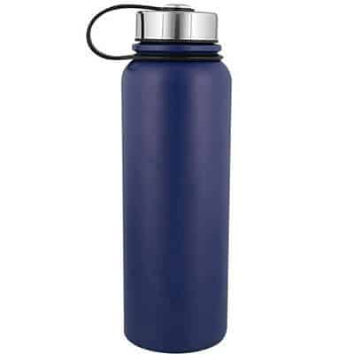 Stainless steel blue water bottle blank in 40 ounces.