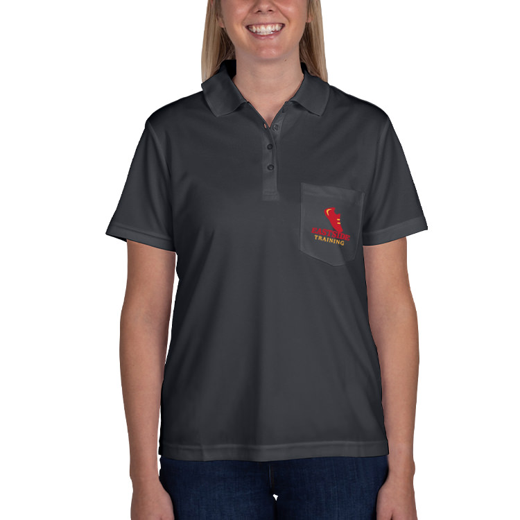 Customized full color carbon performance polo with pocket