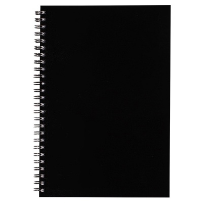 Black notebook.