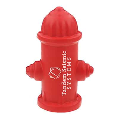 Foam fire hydrant stress reliever with logo.