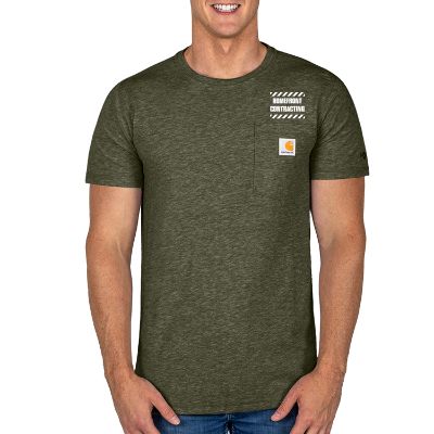 Personalized imprint basil heather short sleeve t-shirt.