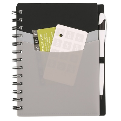 Polyurethane black 3 pocket notebook blank.