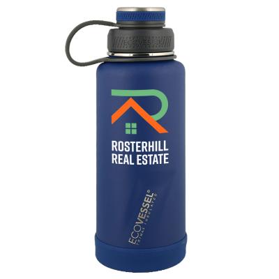 Stainless nightfall navy bottle with full color imprint.