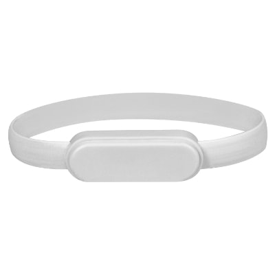 Blank plastic charging bracelet available in bulk.