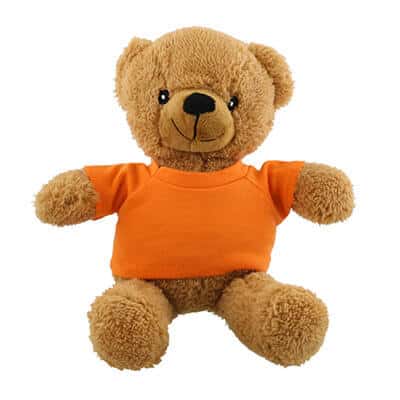 Plush and cotton orange cuddle bear-brown blank.