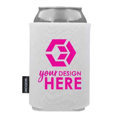 Foam lime green collapsible koozie imprinted.