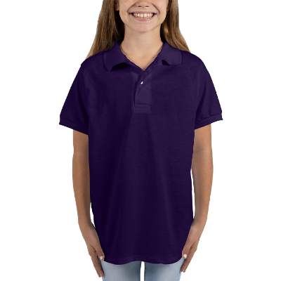 Blank purple youth jersey polo