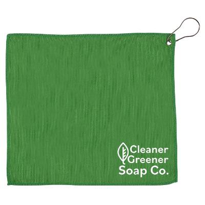 Custom microfiber terry golf towel.