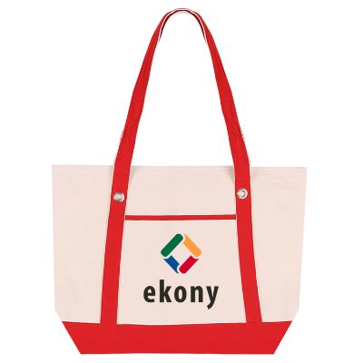Cotton canvas medium sailor tote with promotional full color imprint.
