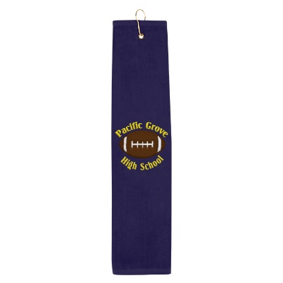Embroidered tri fold golf towel