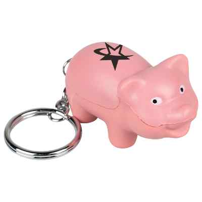 Pink pig stress ball with your branded logo.