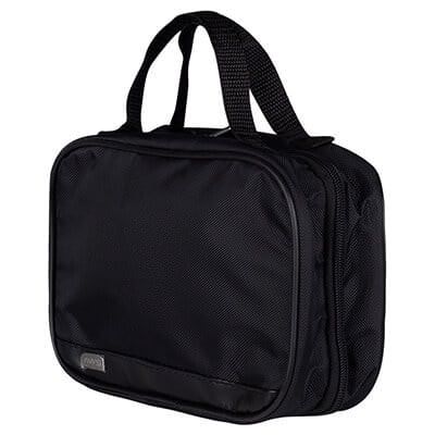 Polyester black executive accessories travel bag blank.