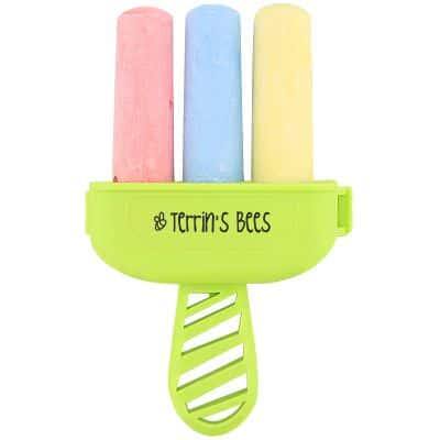 Plastic 3 piece chalk holder with promotional imprint.