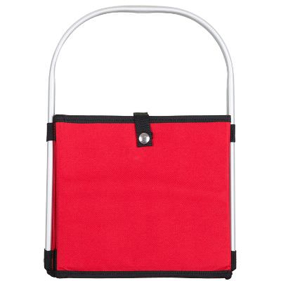 Polyester red collapsible organizer basket blank.