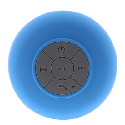 Blank plastic blue wireless speaker available in bulk.