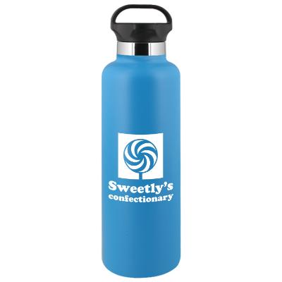 Stainless aqua water bottle with custom imprint in 24 oz.
