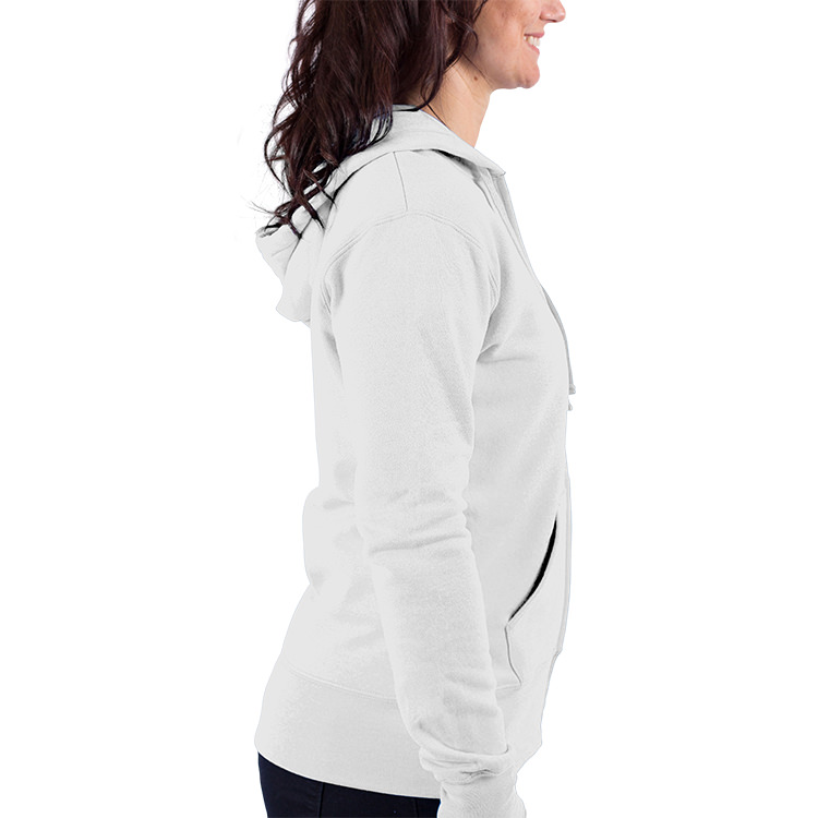 White printable zip up hooded sweatshirt.