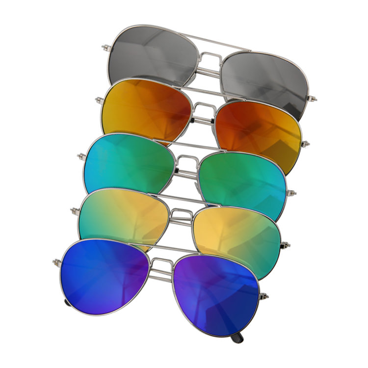 Color Reflective Aviator Sunglasses-Blank