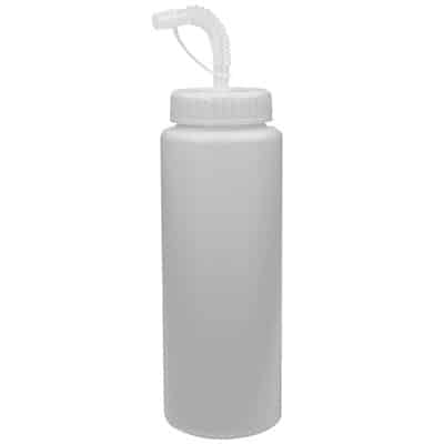 Plastic granite water bottle blank with straw lid in 32 ounces.