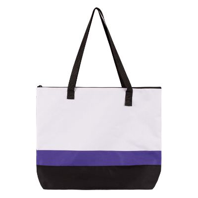 Polyester purple compatibility tote blank.
