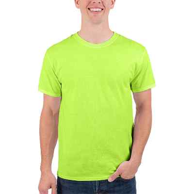 Blank safety green dri-power active t-shirt.