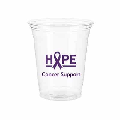 12/14 oz. customizable soft sided clear plastic cup. 
