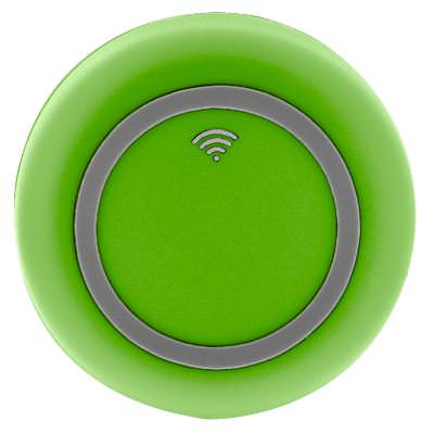 Blank plastic lime green wireless charging base available in bulk.
