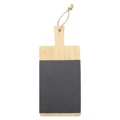 Natural bamboo and slate cutting board blank.