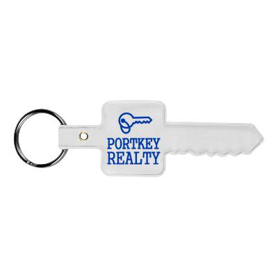 Poly vinyl chloride key flexible keychain with custom imprint. 