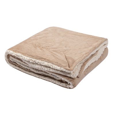 Blank jumbo, 60 inch x 72 inch, lambswool and polyester grey blanket.