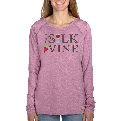 Full color imprint on lilac heather long sleeve t-shirt.