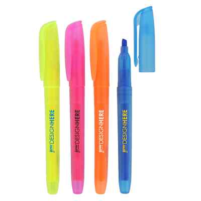 Plastic nifty highlighter with branded logo.