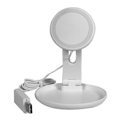 Blank white plastic wireless charger available in bulk.