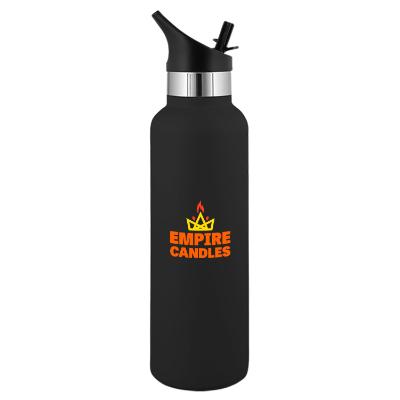 Black stainless bottle with full color print.