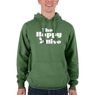 Personalized safari pullover hooded sweatshirt with logo.