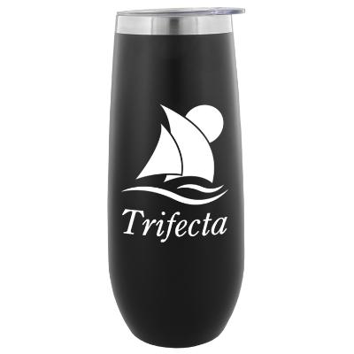 Stainless steel teal tumbler with custom print in 14 ounces.