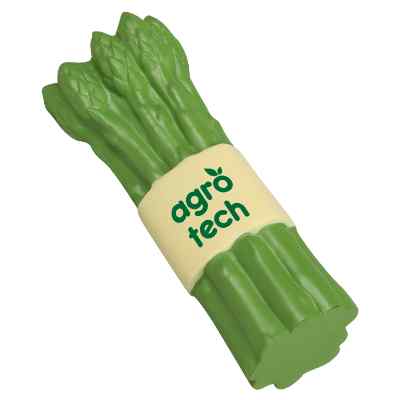Foam asparagus bunch stress ball with custom imprint. 