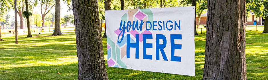 Outdoor mesh banners with full-color imprint