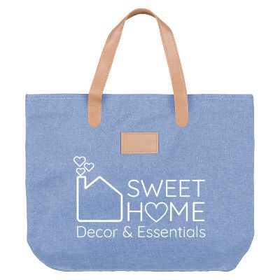 Polycanvas wine professional heathered tote with branded logo.