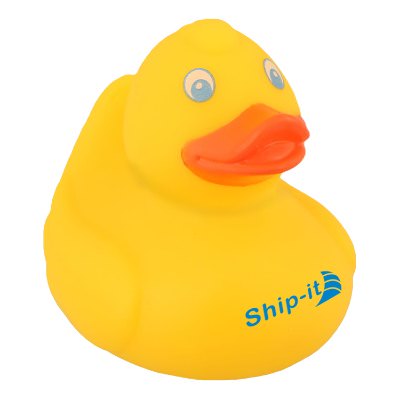 Plastic yellow custom rubber duck.