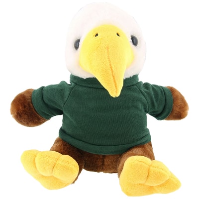 Plush and cotton eagle with forest green shirt blank.